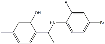 2-{1-[(4-bromo-2-fluorophenyl)amino]ethyl}-5-methylphenol 结构式