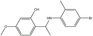 2-{1-[(4-bromo-2-methylphenyl)amino]ethyl}-5-methoxyphenol,,结构式