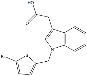 2-{1-[(5-bromothiophen-2-yl)methyl]-1H-indol-3-yl}acetic acid Structure