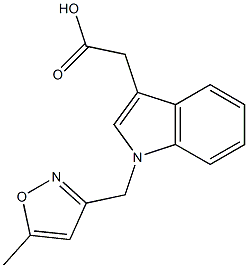 2-{1-[(5-methyl-1,2-oxazol-3-yl)methyl]-1H-indol-3-yl}acetic acid 化学構造式