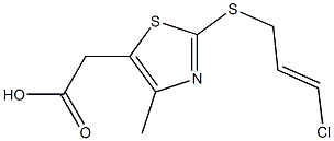 2-{2-[(3-chloroprop-2-en-1-yl)sulfanyl]-4-methyl-1,3-thiazol-5-yl}acetic acid 结构式