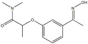 2-{3-[1-(hydroxyimino)ethyl]phenoxy}-N,N-dimethylpropanamide Struktur
