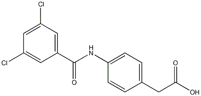 2-{4-[(3,5-dichlorobenzene)amido]phenyl}acetic acid Struktur