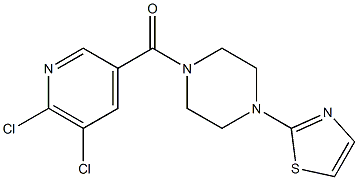 2-{4-[(5,6-dichloropyridin-3-yl)carbonyl]piperazin-1-yl}-1,3-thiazole Struktur