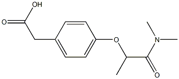 2-{4-[1-(dimethylcarbamoyl)ethoxy]phenyl}acetic acid Struktur