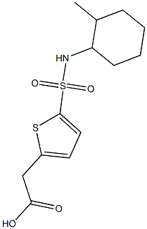 2-{5-[(2-methylcyclohexyl)sulfamoyl]thiophen-2-yl}acetic acid Struktur