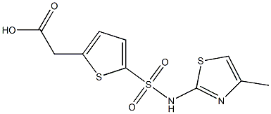 2-{5-[(4-methyl-1,3-thiazol-2-yl)sulfamoyl]thiophen-2-yl}acetic acid Structure