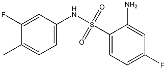 2-amino-4-fluoro-N-(3-fluoro-4-methylphenyl)benzene-1-sulfonamide,,结构式
