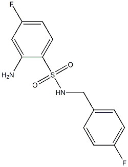  2-amino-4-fluoro-N-[(4-fluorophenyl)methyl]benzene-1-sulfonamide