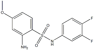 2-amino-N-(3,4-difluorophenyl)-4-methoxybenzene-1-sulfonamide 化学構造式