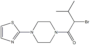 2-bromo-3-methyl-1-[4-(1,3-thiazol-2-yl)piperazin-1-yl]butan-1-one Structure