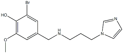 2-bromo-4-({[3-(1H-imidazol-1-yl)propyl]amino}methyl)-6-methoxyphenol 化学構造式