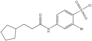 2-bromo-4-(3-cyclopentylpropanamido)benzene-1-sulfonyl chloride Struktur