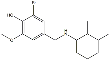 2-bromo-4-{[(2,3-dimethylcyclohexyl)amino]methyl}-6-methoxyphenol Structure