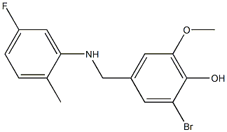 2-bromo-4-{[(5-fluoro-2-methylphenyl)amino]methyl}-6-methoxyphenol 结构式