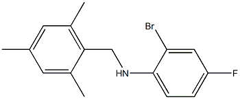 2-bromo-4-fluoro-N-[(2,4,6-trimethylphenyl)methyl]aniline 化学構造式