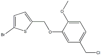 2-bromo-5-[5-(chloromethyl)-2-methoxyphenoxymethyl]thiophene 化学構造式