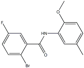 2-bromo-5-fluoro-N-(2-methoxy-5-methylphenyl)benzamide 化学構造式