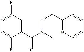 2-bromo-5-fluoro-N-methyl-N-[2-(pyridin-2-yl)ethyl]benzamide 化学構造式