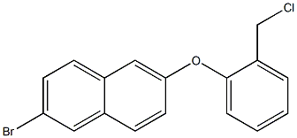 2-bromo-6-[2-(chloromethyl)phenoxy]naphthalene Struktur