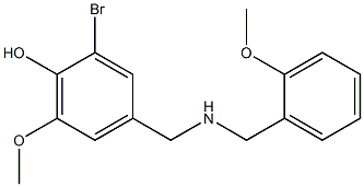 2-bromo-6-methoxy-4-({[(2-methoxyphenyl)methyl]amino}methyl)phenol Structure