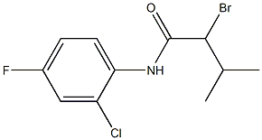 2-bromo-N-(2-chloro-4-fluorophenyl)-3-methylbutanamide 化学構造式