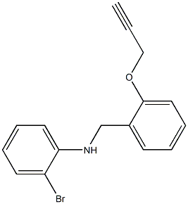 2-bromo-N-{[2-(prop-2-yn-1-yloxy)phenyl]methyl}aniline,,结构式