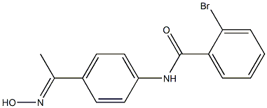 2-bromo-N-{4-[(1E)-N-hydroxyethanimidoyl]phenyl}benzamide 化学構造式