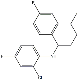 2-chloro-4-fluoro-N-[1-(4-fluorophenyl)pentyl]aniline 结构式