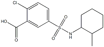 2-chloro-5-[(2-methylcyclohexyl)sulfamoyl]benzoic acid,,结构式