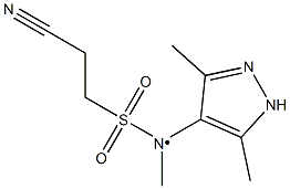 2-cyano-N-(3,5-dimethyl-1H-pyrazol-4-yl)-N-methylethane-1-sulfonamido,,结构式