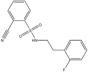 2-cyano-N-[2-(2-fluorophenyl)ethyl]benzene-1-sulfonamide,,结构式