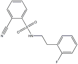 2-cyano-N-[2-(2-fluorophenyl)ethyl]benzene-1-sulfonamide 化学構造式