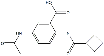 2-cyclobutaneamido-5-acetamidobenzoic acid Struktur