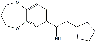 2-cyclopentyl-1-(3,4-dihydro-2H-1,5-benzodioxepin-7-yl)ethan-1-amine,,结构式