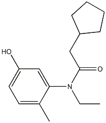 2-cyclopentyl-N-ethyl-N-(5-hydroxy-2-methylphenyl)acetamide Struktur