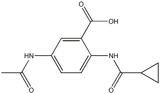 2-cyclopropaneamido-5-acetamidobenzoic acid,,结构式