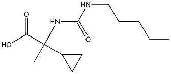 2-cyclopropyl-2-[(pentylcarbamoyl)amino]propanoic acid,,结构式