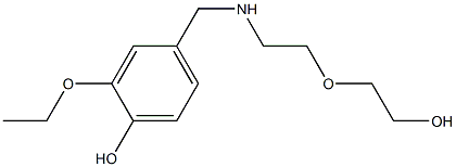 2-ethoxy-4-({[2-(2-hydroxyethoxy)ethyl]amino}methyl)phenol Struktur