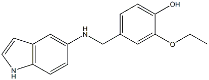 2-ethoxy-4-[(1H-indol-5-ylamino)methyl]phenol 化学構造式