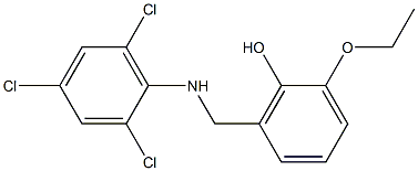 2-ethoxy-6-{[(2,4,6-trichlorophenyl)amino]methyl}phenol 化学構造式