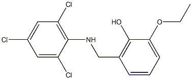 2-ethoxy-6-{[(2,4,6-trichlorophenyl)amino]methyl}phenol 结构式