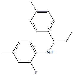 2-fluoro-4-methyl-N-[1-(4-methylphenyl)propyl]aniline,,结构式