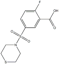 2-fluoro-5-(thiomorpholine-4-sulfonyl)benzoic acid Struktur