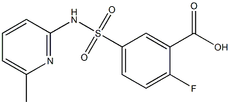 2-fluoro-5-[(6-methylpyridin-2-yl)sulfamoyl]benzoic acid,,结构式