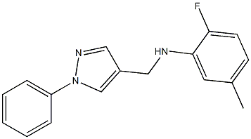 2-fluoro-5-methyl-N-[(1-phenyl-1H-pyrazol-4-yl)methyl]aniline Structure