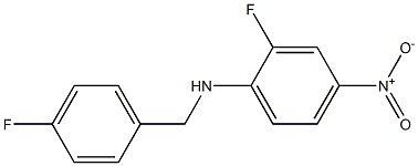 2-fluoro-N-[(4-fluorophenyl)methyl]-4-nitroaniline 结构式