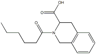 2-hexanoyl-1,2,3,4-tetrahydroisoquinoline-3-carboxylic acid Struktur