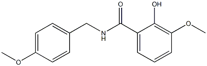 2-hydroxy-3-methoxy-N-[(4-methoxyphenyl)methyl]benzamide 结构式