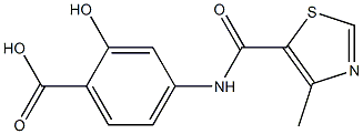 2-hydroxy-4-{[(4-methyl-1,3-thiazol-5-yl)carbonyl]amino}benzoic acid Structure